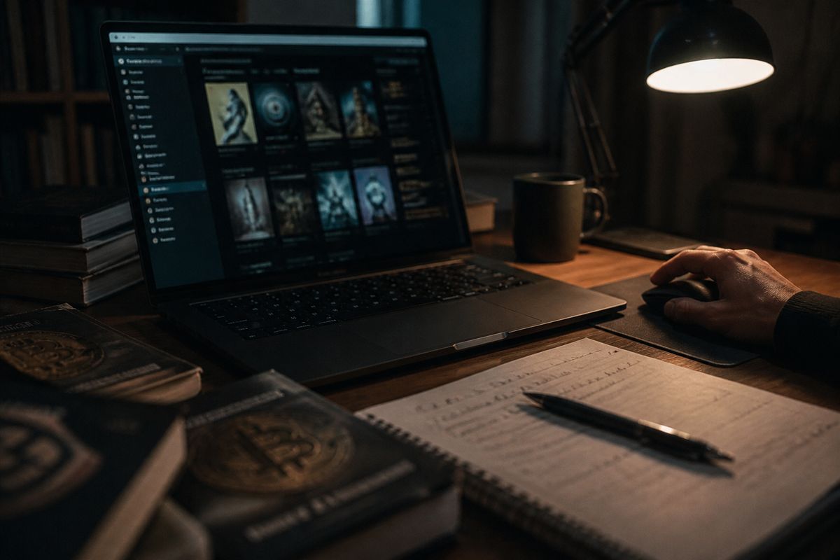 A person engaging with a dark web marketplace, illustrating the complexities of underground online shopping.