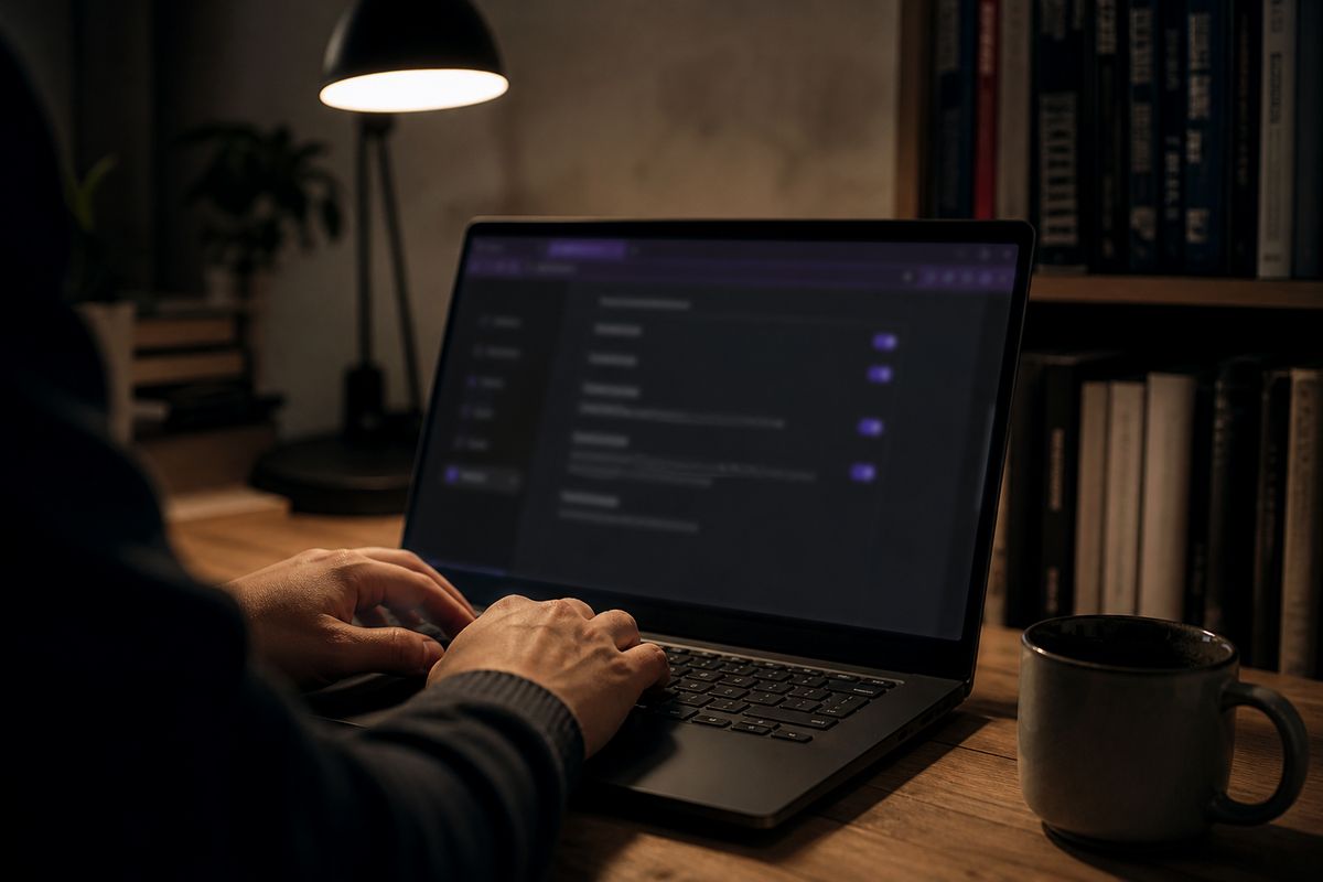 A user fine-tuning Tor Browser settings for secure access to darknet markets, reflecting operational security focus.